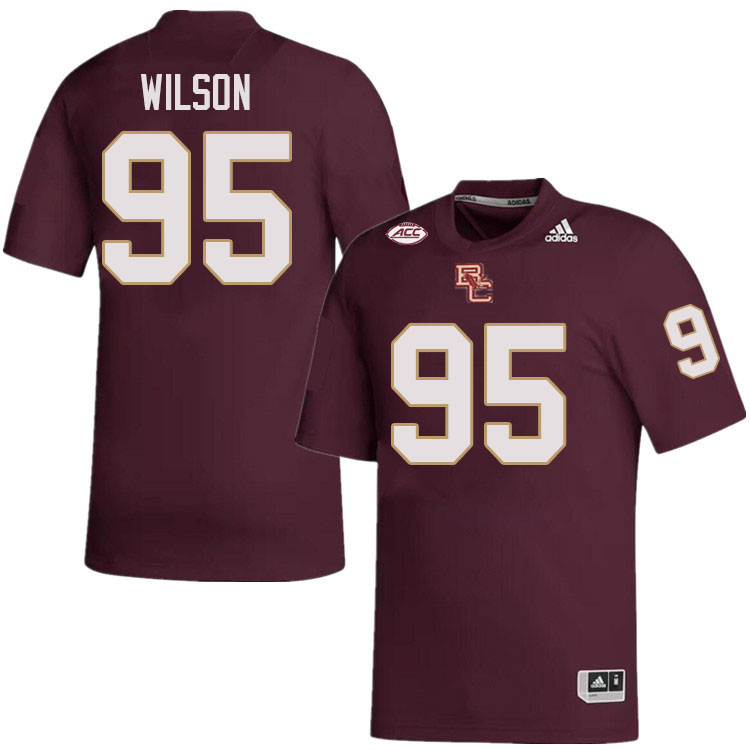 Boston College Eagles #95 Clive Wilson College Football Jerseys Stitched-Maroon